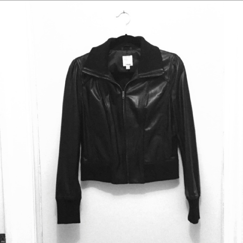 Halogen real leather jacket